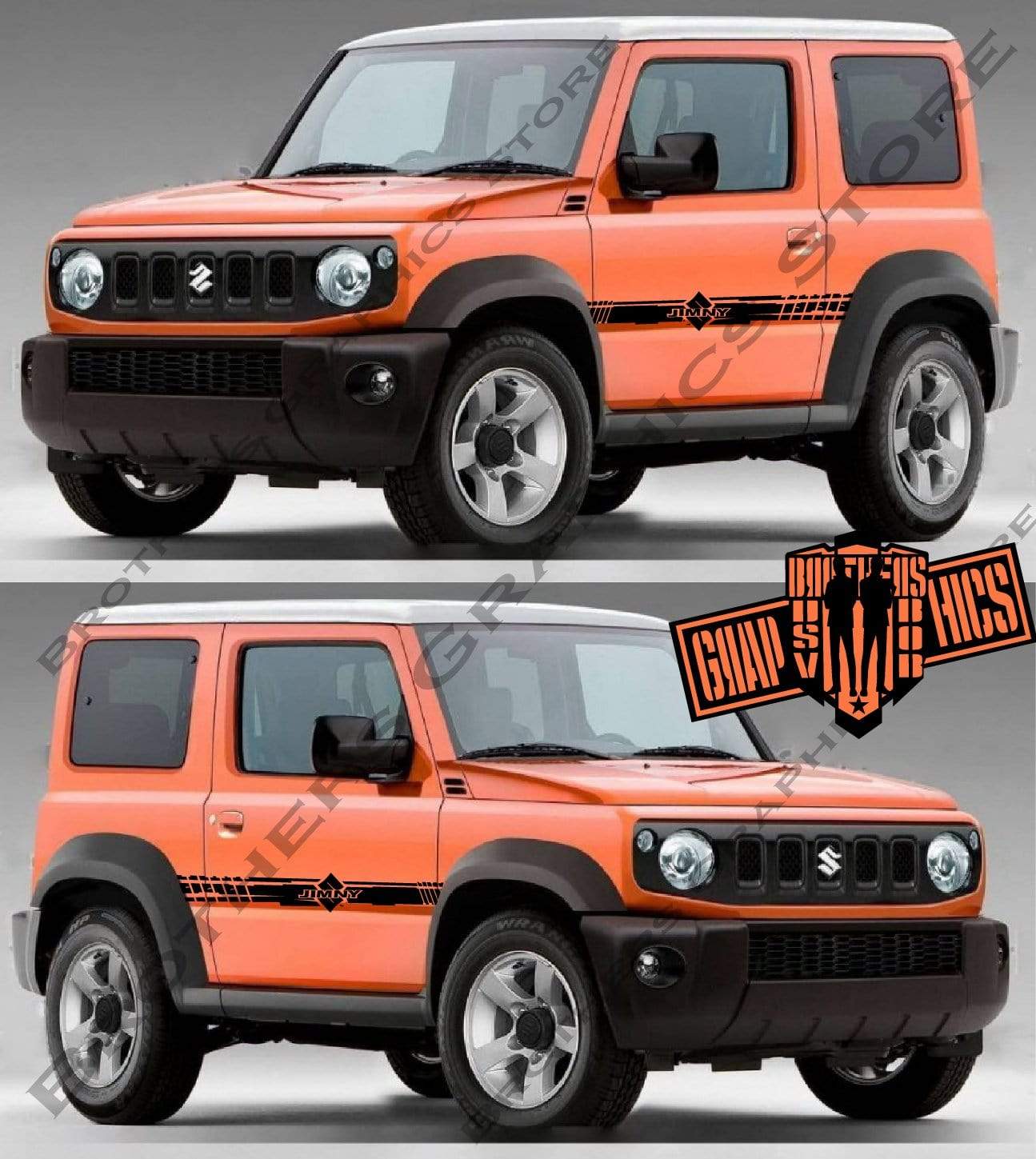 2x Decal Sticker Vinyl Side Racing Stripes for Suzuki Jimny - Brothers-Graphics