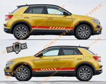 2x Decal Sticker Vinyl Side Racing Stripes for VW T-ROC - Brothers-Graphics