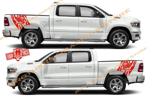 Ram Decals Stripes Decal Sticker Graphic Compatible with Dodge RAM - Brothers-Graphics