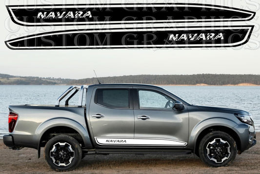 Vinyl Graphics 2x Sticker Classic Design Vinyl Stripes Compatible With Nissan Navara 2002-2022