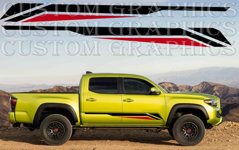 Vinyl Graphics 2x Sticker Figure Design Vinyl Stripes Compatible with Toyota Tacoma TRD_Pro-2022-4X4