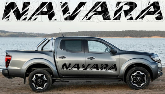 Vinyl Graphics 2x Sticker Logo Design Vinyl Stripes Compatible With Nissan Navara 2002-2022