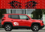 Vinyl Graphics 2X Sticker OFF ROAD Design Vinyl Side Racing Stripes Compatible with Jeep Renegade