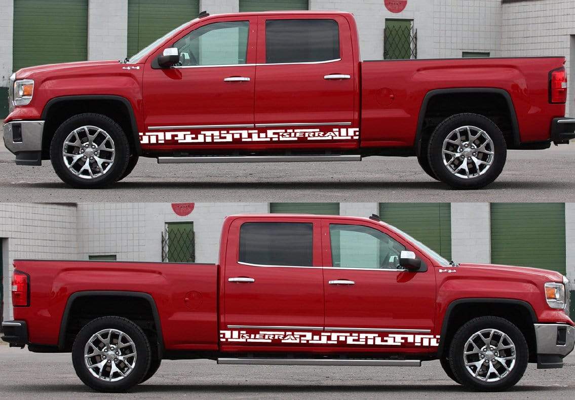 Premium Quality Vinyl Sticker Compatible with GMC Sierra Figure Design Car styling decals