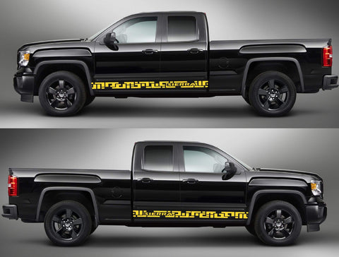 2X Vinyl Color Graphic Racing Decal Kit Sticker For GMC Sierra - Brothers-Graphics