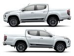 2X Vinyl Color Graphic Racing Decal Kit Sticker For Mitsubishi L200 2006-2021 - Brothers-Graphics