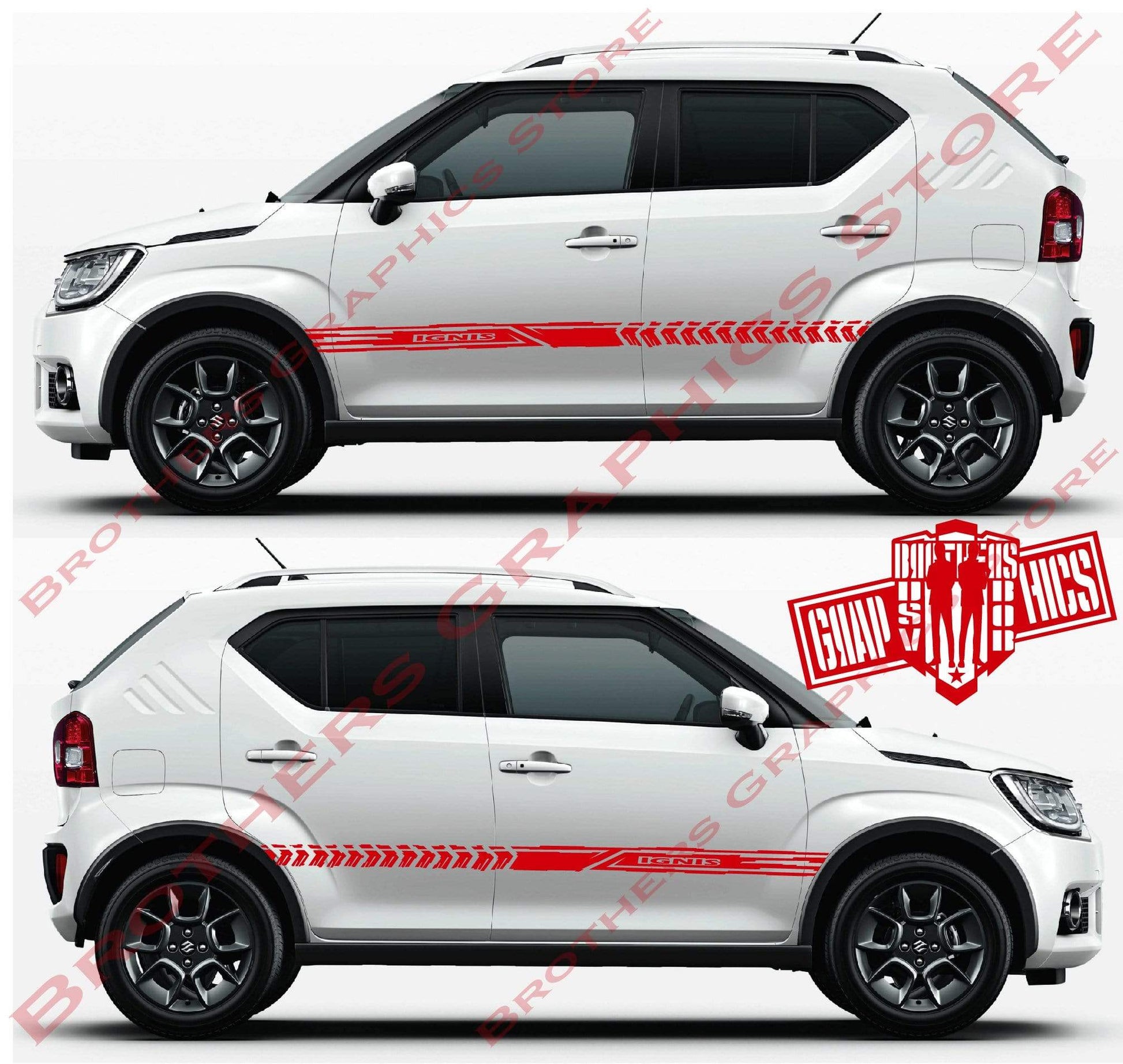 2X Vinyl Color Graphic Racing Decal Kit Sticker For Suzuki Ignis - Brothers-Graphics