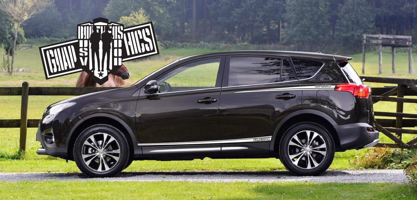 4x Decal Sticker Vinyl Side Racing Stripes for Toyota Rav4 - Brothers-Graphics