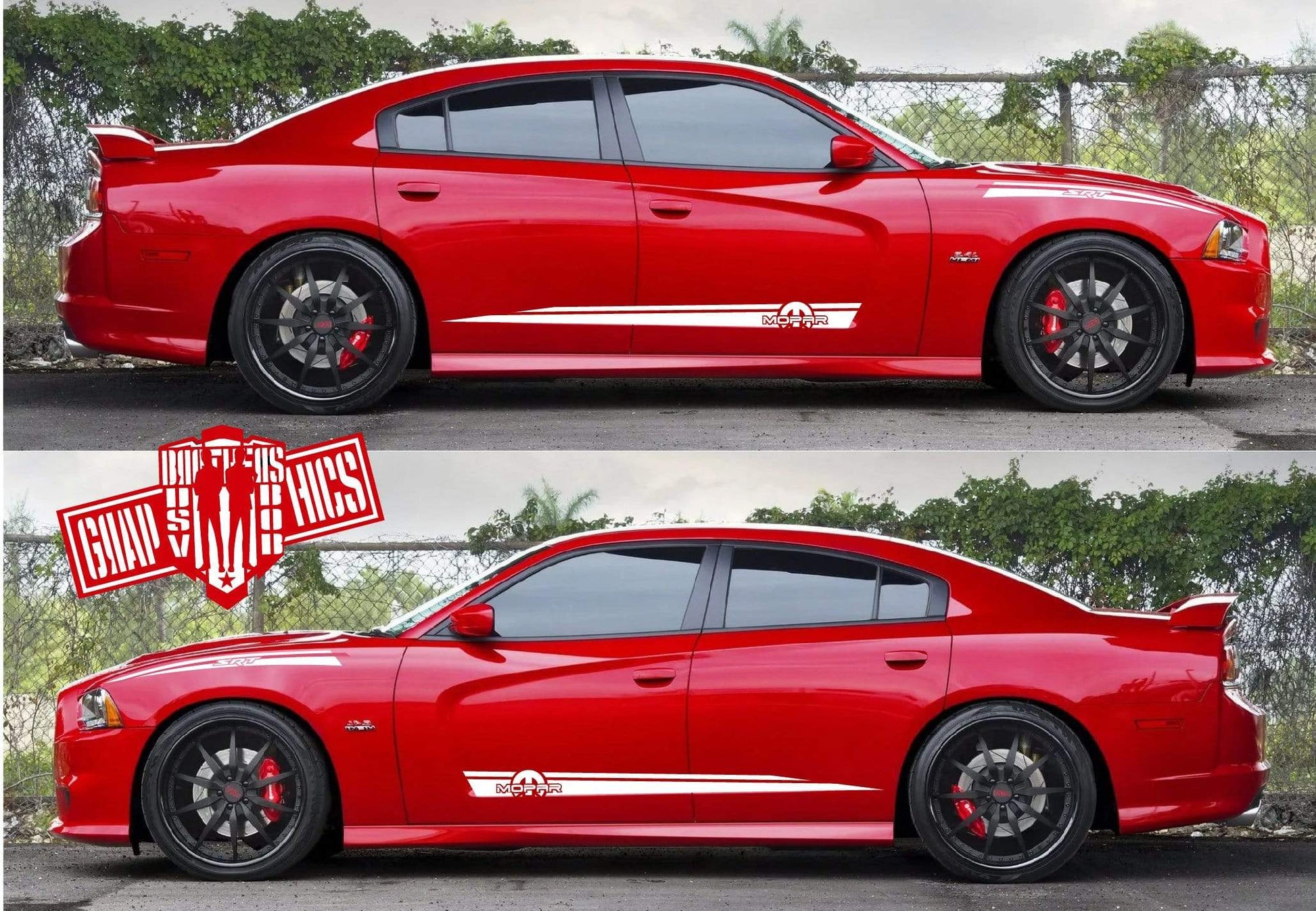 4x Decal Stickers Vinyl Side Racing Stripes for Dodge Charger - Brothers-Graphics