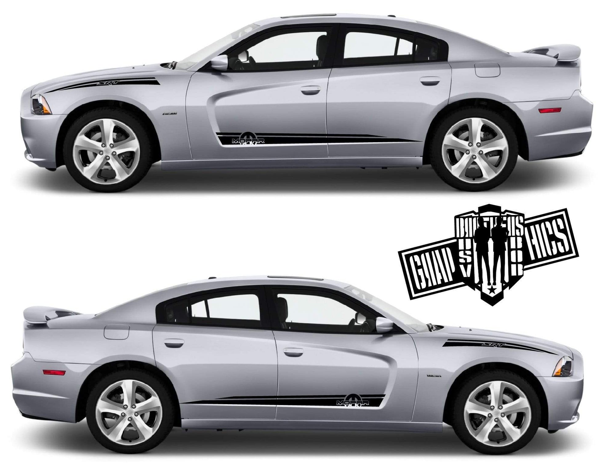 4x Decal Stickers Vinyl Side Racing Stripes for Dodge Charger - Brothers-Graphics