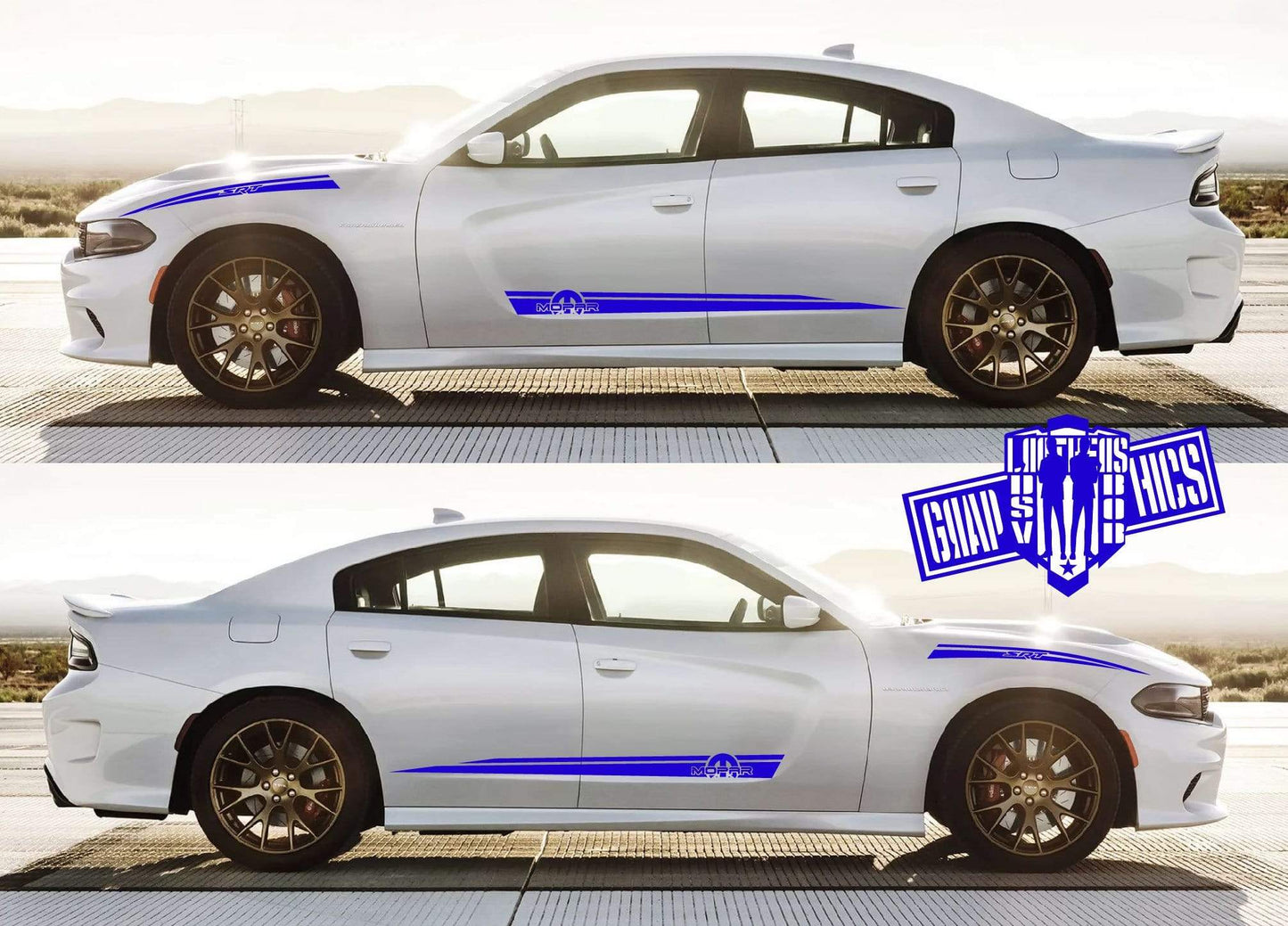 4x Decal Stickers Vinyl Side Racing Stripes for Dodge Charger - Brothers-Graphics