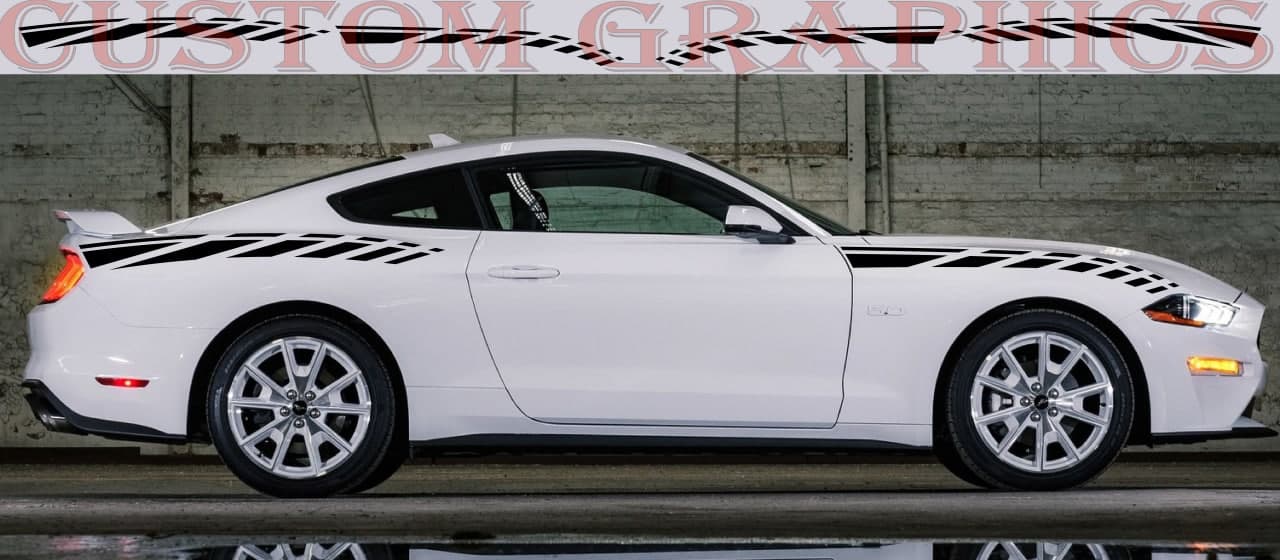 Vinyl Graphics 4x Sticker Design Racing Line Sticker Special Made For Ford Mustang