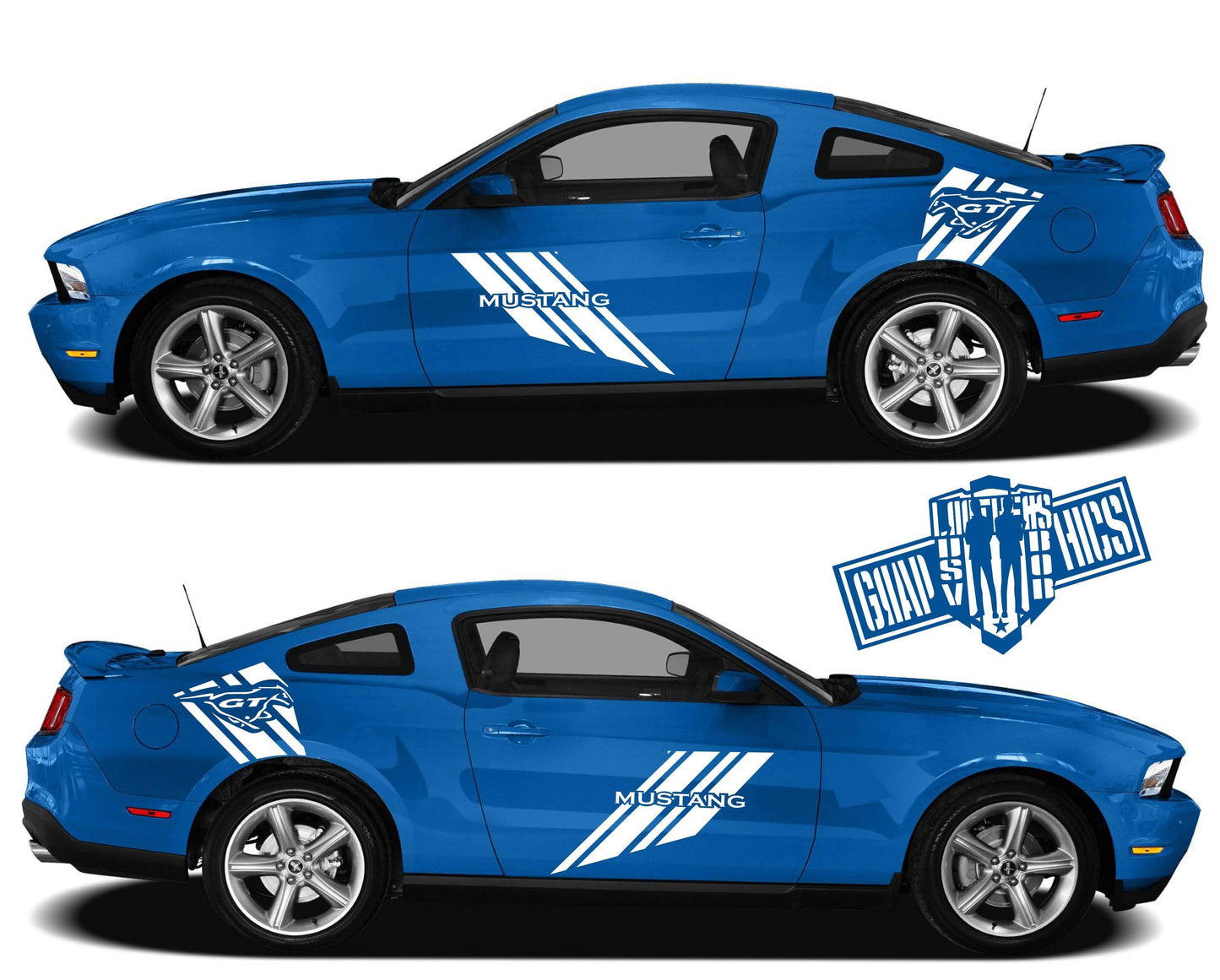 4x Style Racing Line Sticker Car Side Vinyl Stripes For Ford Mustang 2005-2020 - Brothers-Graphics