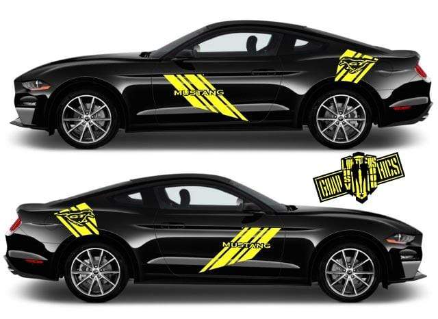 4x Style Racing Line Sticker Car Side Vinyl Stripes For Ford Mustang 2005-2020 - Brothers-Graphics