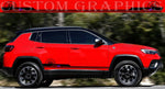 Vinyl Graphics 4XE Compass Line Design Stickers Vinyl Side Racing Stripes for Jeep Compass