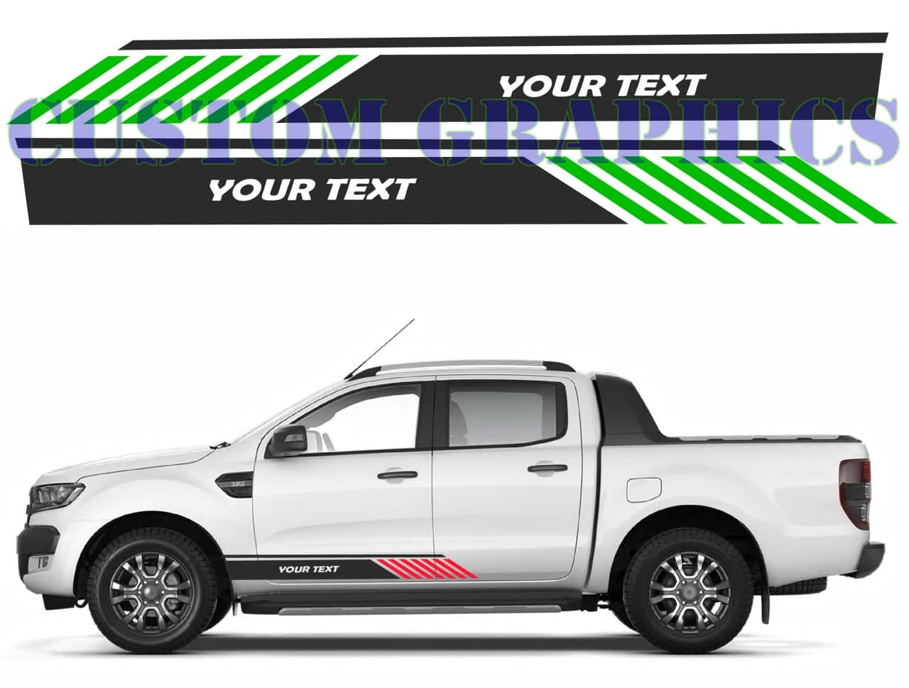 Vinyl Graphics All Doors graphic 2 colorsr decals Kit for Car Any Vehicle | UNIVERSAL STICKERS