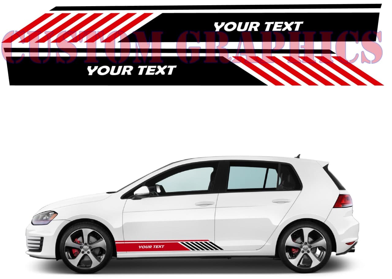 Vinyl Graphics All Doors graphic 2 colorsr decals Kit for Car Any Vehicle | UNIVERSAL STICKERS