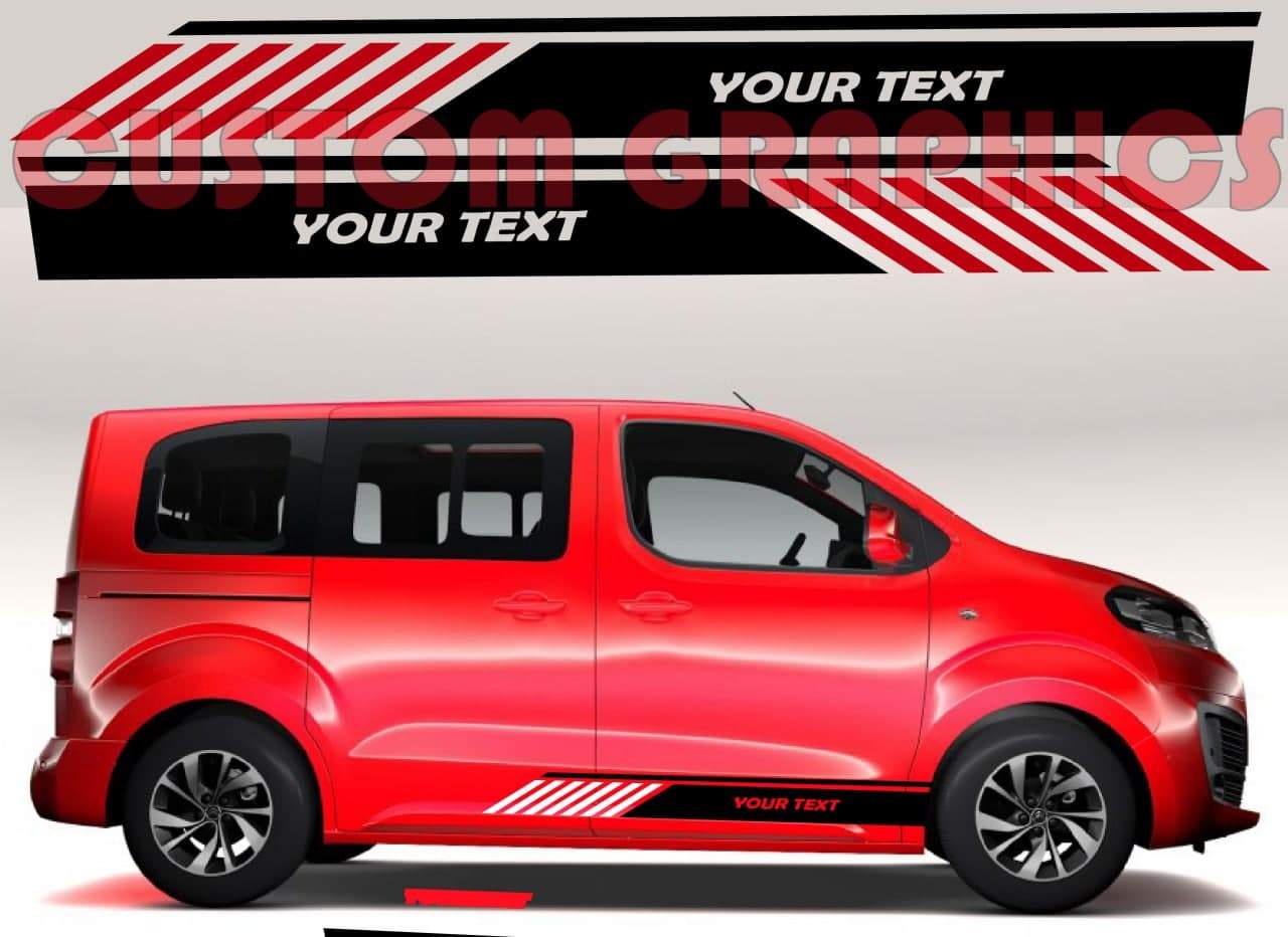 Vinyl Graphics All Doors graphic 2 colorsr decals Kit for Car Any Vehicle | UNIVERSAL STICKERS