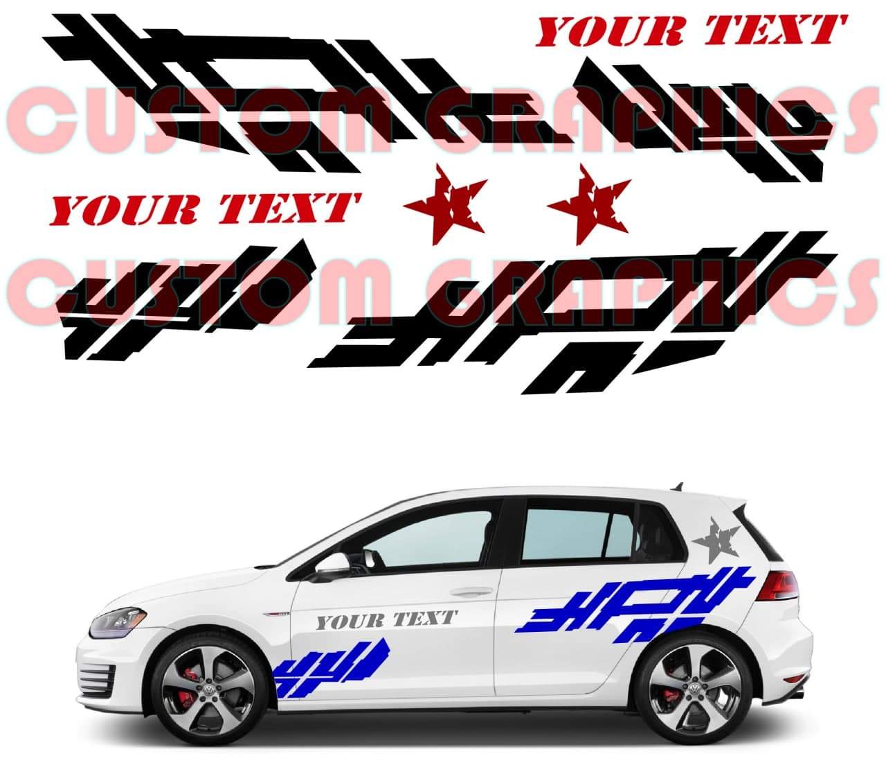 Vinyl Graphics All Doors graphic universal sticker decal Kit for Car Any Vehicle | UNIVERSAL STICKERS