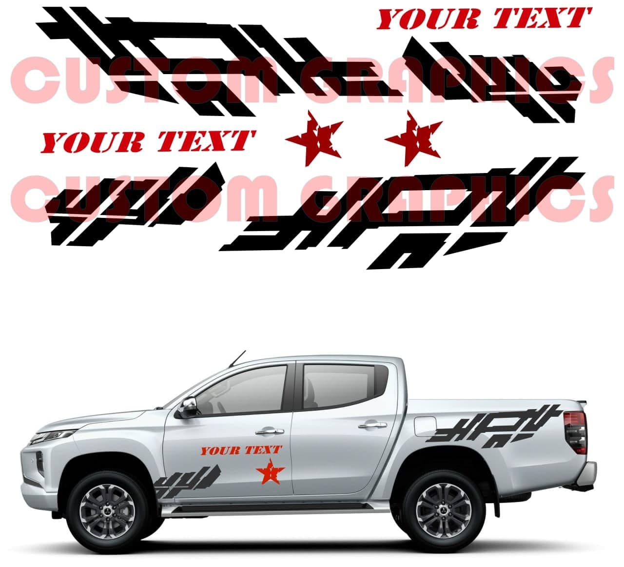 Vinyl Graphics All Doors graphic universal sticker decal Kit for Car Any Vehicle | UNIVERSAL STICKERS