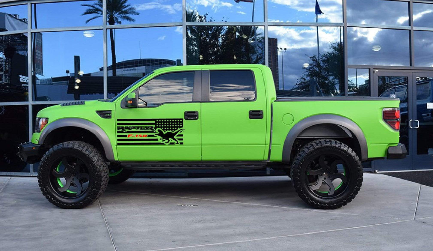 Autocollants en vinyle à rayures de course du drapeau amaréen pour Ford F-150