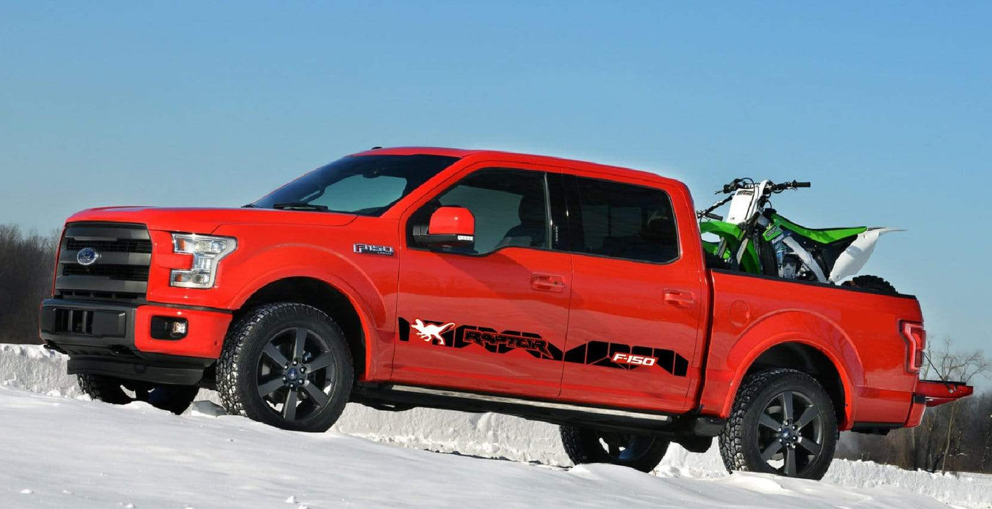 Autocollants en vinyle compatibles avec Ford F-150 Raptor2 bandes de course colorées