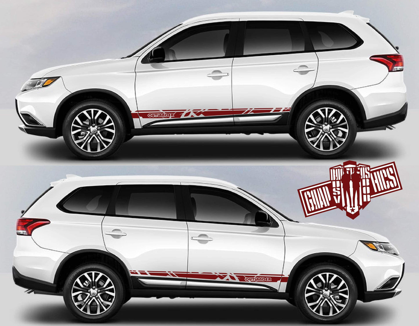 Attractive Stickers Custom Graphic Decals for Mitsubishi Outlander decals - Brothers-Graphics