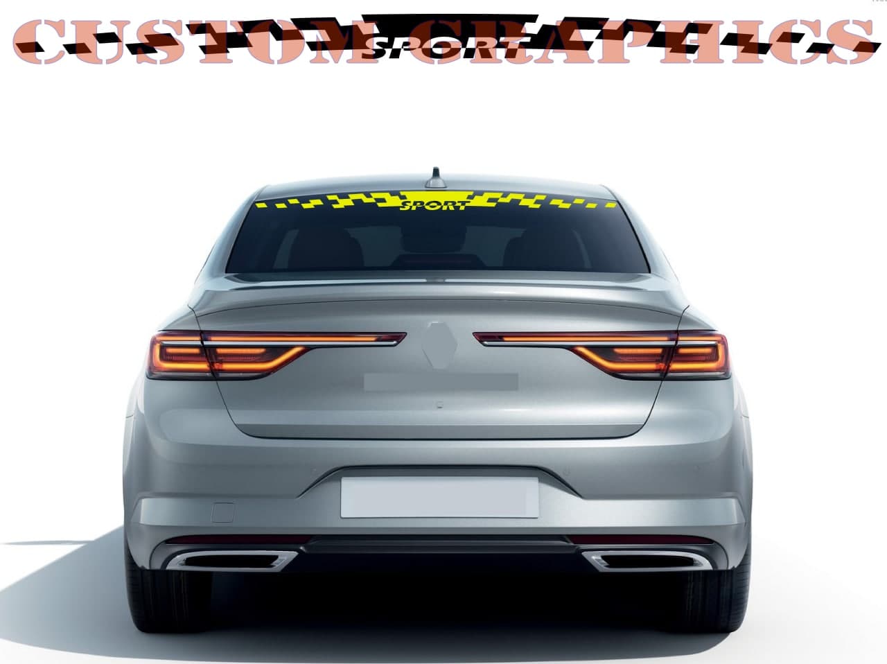 Vinyl Graphics Back Window Design Graphic Racing Stripes Compatible with Renault Talisman