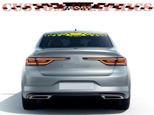 Vinyl Graphics Back Window Design Graphic Racing Stripes Compatible with Renault Talisman