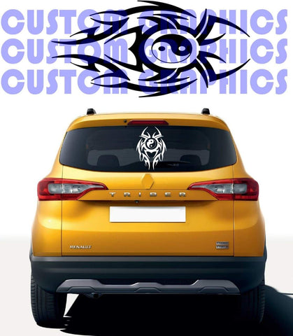 Vinyl Graphics Back Window Tribal Graphic Racing Stripes Compatible with Renault Triber