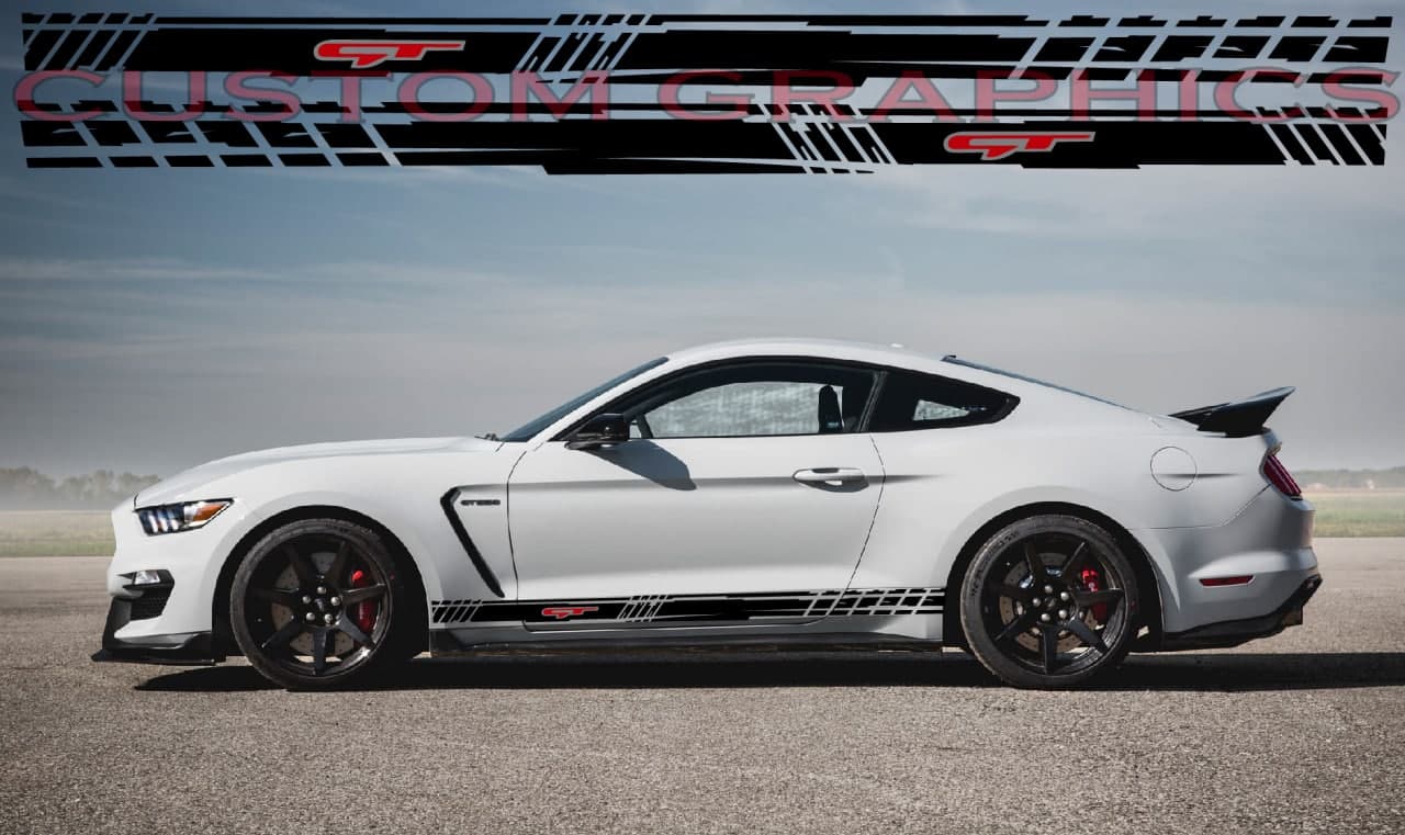 Vinyl Graphics Best Design Custom Racing Line Stickers Car Side Vinyl Stripes Compatible with Mustang
