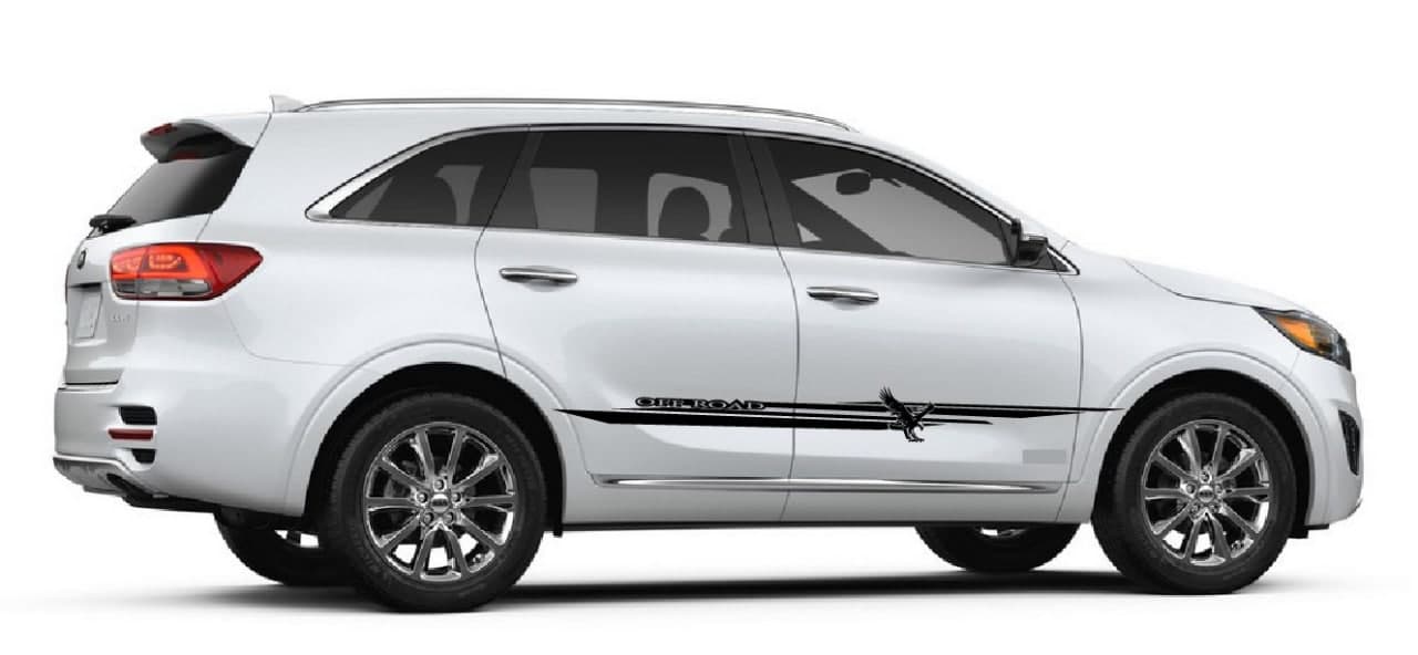 Vinyl Graphics Best Line Eagle design Decal Sticker Vinyl Side Racing Stripes Compatible with Kia Sorento