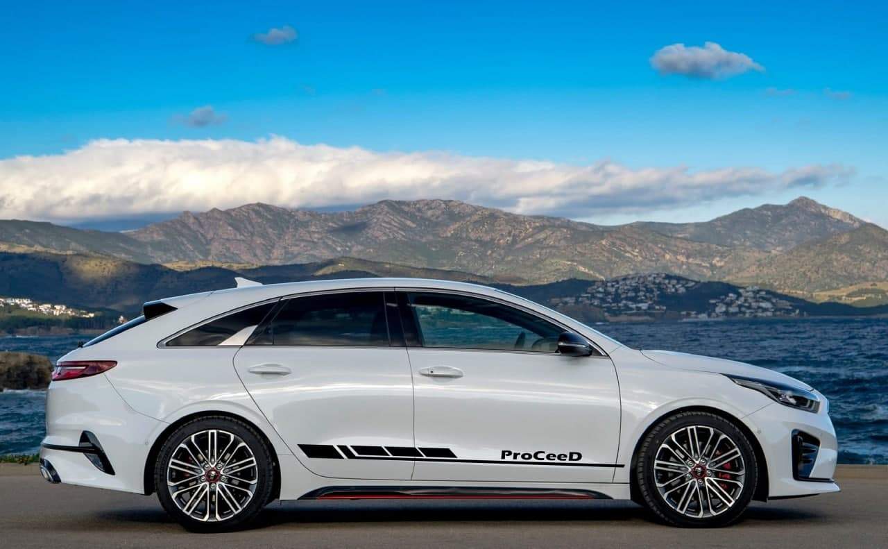 Vinyl Graphics Block Design Decal Sticker Vinyl Side Racing Stripes Compatible with Kia ProCeed