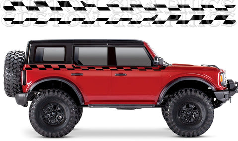 Vinyl Graphics Block Design Stickers Decals Compatible With Ford Bronco Traxxas 4 doors