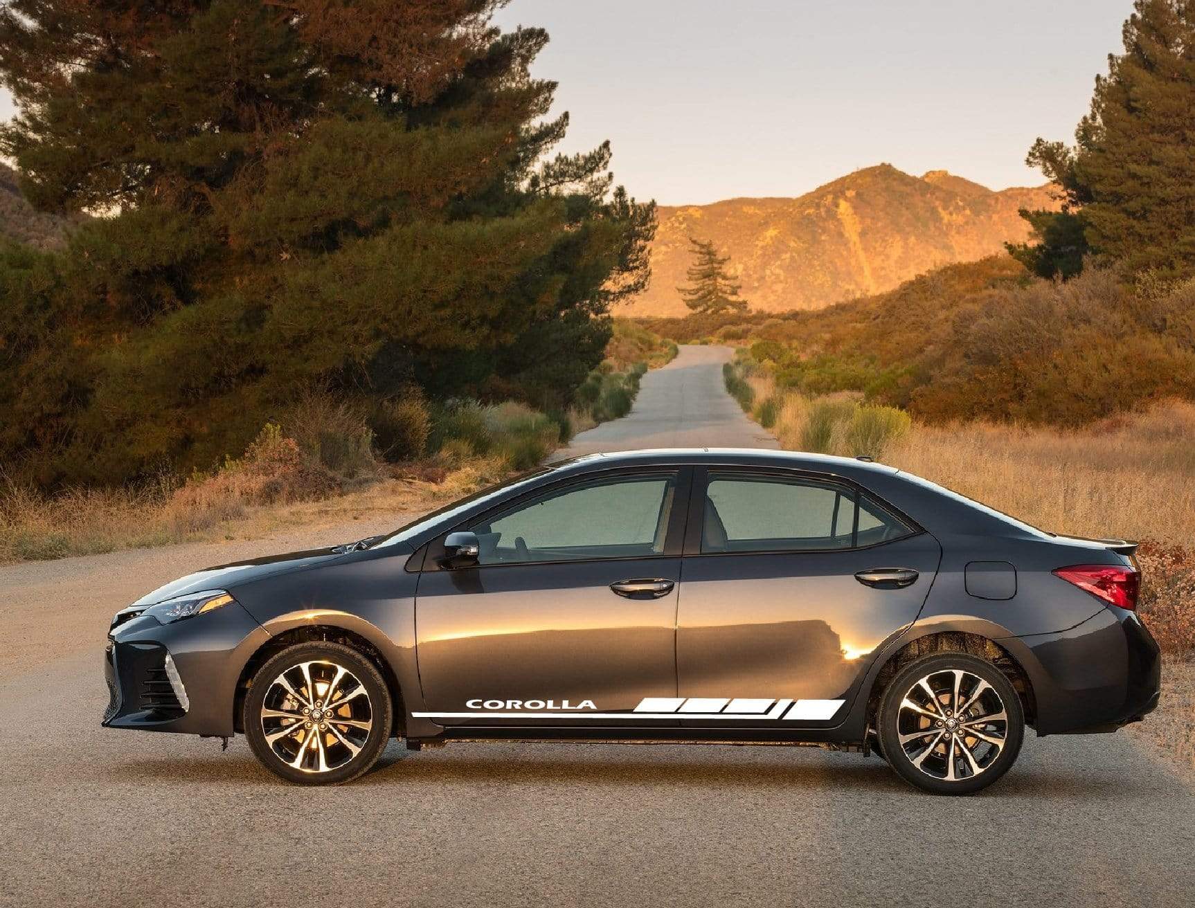 Vinyl Graphics Block Graphic Gift Toyota Corolla Racing Stripes for Corolla car stickers decals