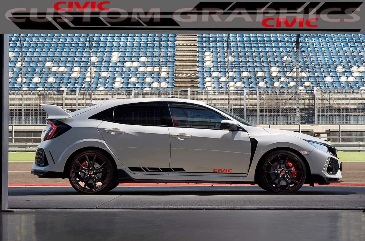 Vinyl Graphics Block Graphic Line Stickers Compatible With Honda Civic, All Models Size