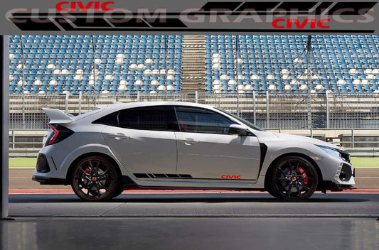 Vinyl Graphics Block Graphic Line Stickers Compatible With Honda Civic, All Models Size