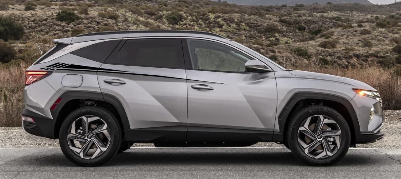 Vinyl Graphics Block Line Design Decal Sticker Stripes Compatible with Hyundai Tucson