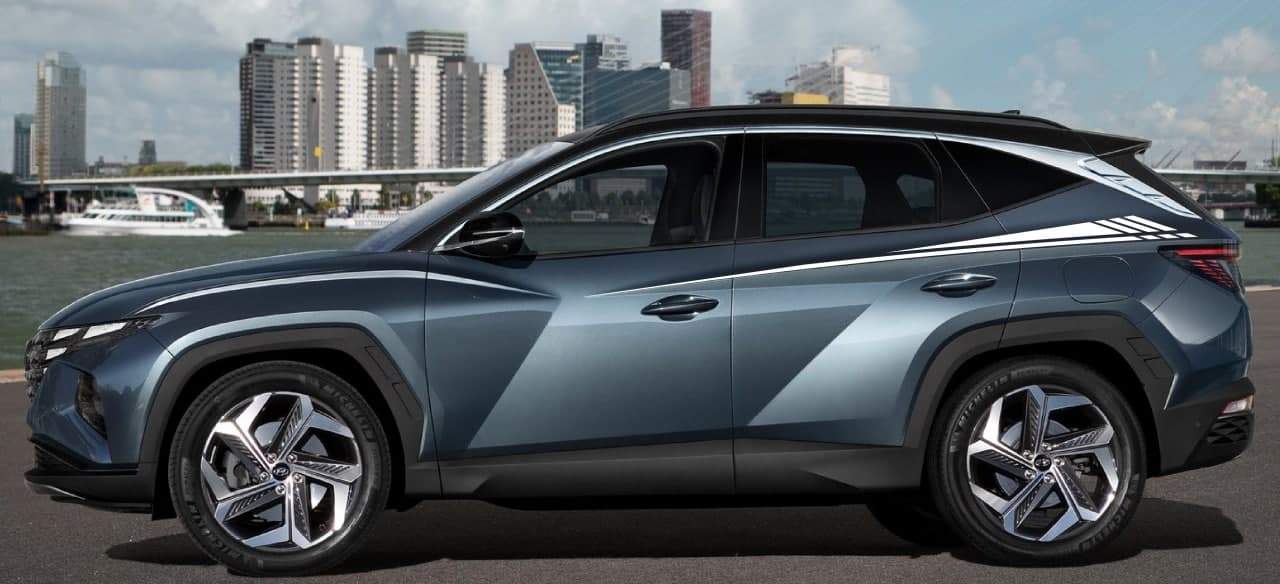 Premium Vinyl Sticker Compatible with for Hyundai Tucson Sticker Street Auto