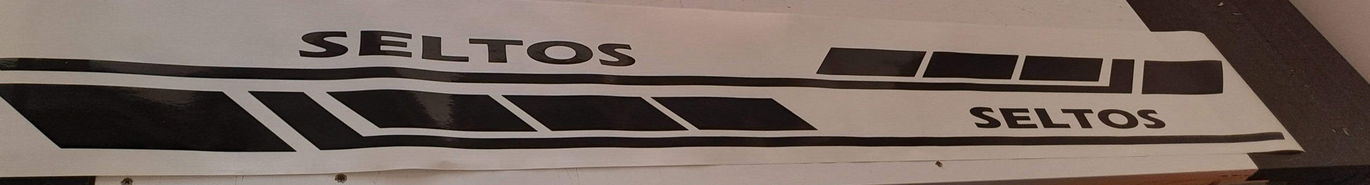 Vinyl Graphics Block Line Design Decal Sticker Vinyl Side Racing Stripes Compatible with Kia Seltos