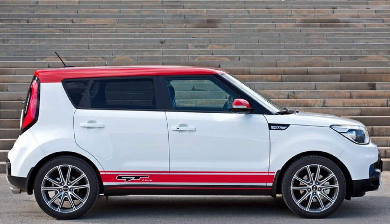 Vinyl Graphics Classic 2 colors Design Decal Sticker Vinyl Side Racing Stripes Compatible with Kia Soul