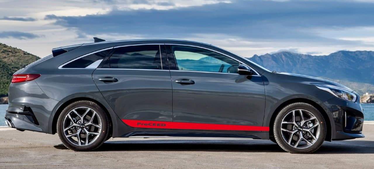 Vinyl Graphics Classic Design Decal Sticker Vinyl Side Racing Stripes Compatible with Kia ProCeed