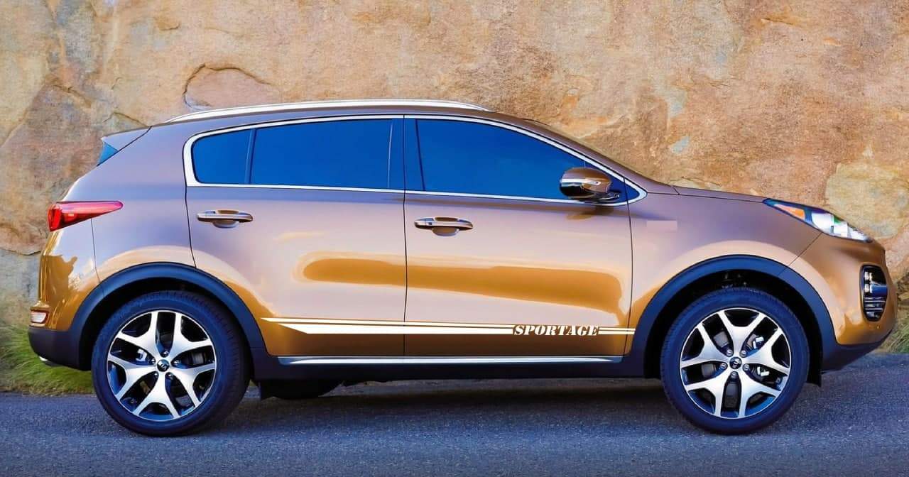 Vinyl Graphics Classic Design Decal Sticker Vinyl Side Racing Stripes Compatible with Kia Sportage