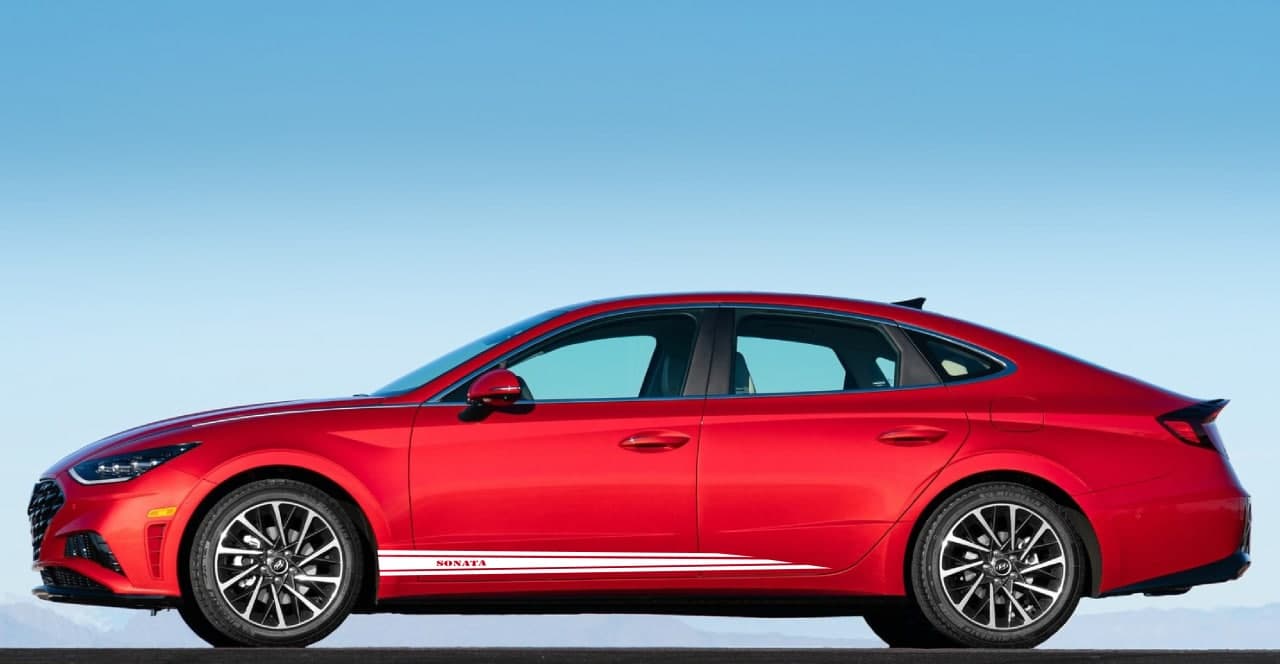 Vinyl Graphics Classic Line Design Decal Sticker Vinyl Side Racing Stripes for Hyundai Sonata