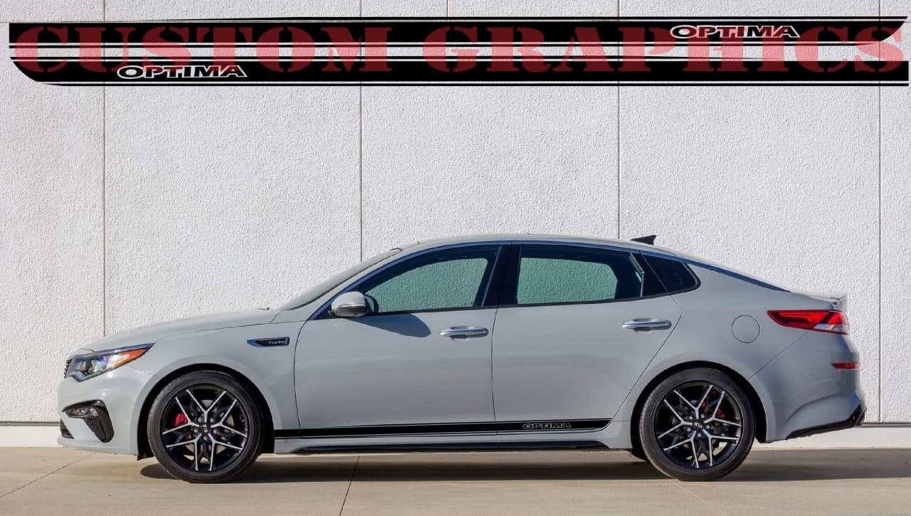 Vinyl Graphics Classic Man Design Decal Sticker Vinyl Side Racing Stripes Compatible with Kia Optima