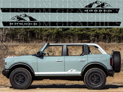 Vinyl Graphics Classic Mountain Design Stickers Decals Compatible With Ford Bronco Wildtrack