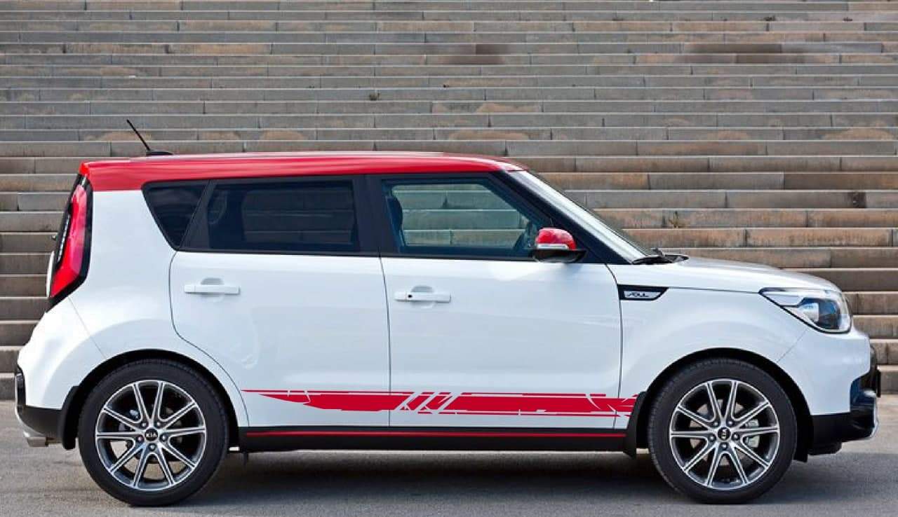Vinyl Graphics Classic Unique Design Decal Sticker Vinyl Side Racing Stripes Compatible with Kia Soul