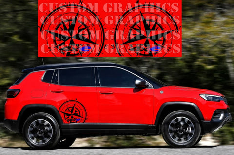 Vinyl Graphics Compass Finish Design Stickers Vinyl Side Racing Stripes for Jeep Compass