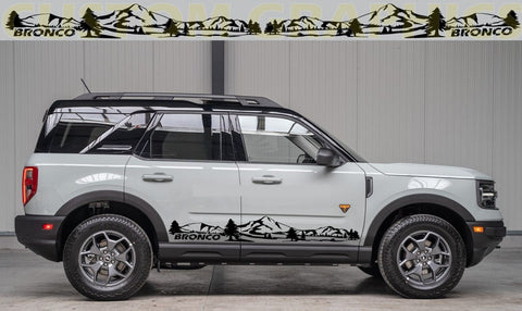 Premium Vinyl Stickers Compatible With Ford Bronco Sport Mountain Design BFF
