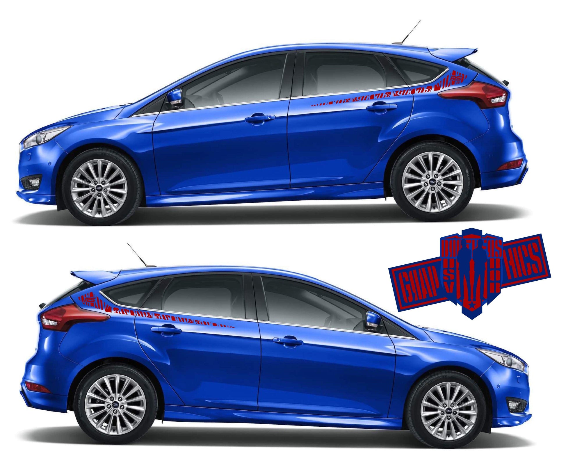Custom Decal Sticker Vinyl Side Racing Stripes for Ford Focus - Brothers-Graphics
